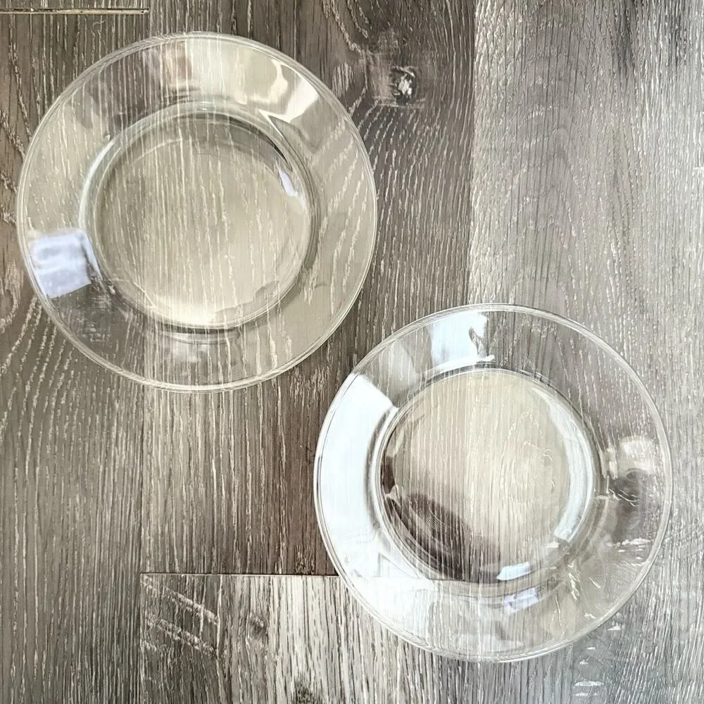 Vintage | 2 Elegant Clear Small Plate Set